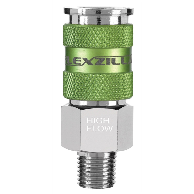Flexzilla High Flow Coupler, 1/4 Body, 1/4 MNPT - CF Recycler Supply
