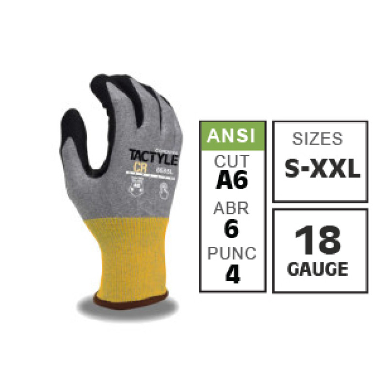 Cordova TACTYLE™ Gloves | Cut Level A6 | HPPE/Glass Shell Sandy