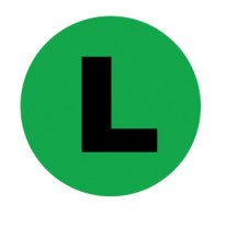 Label - Side ID Green Left Circle Labels - Permanent Adhesive
