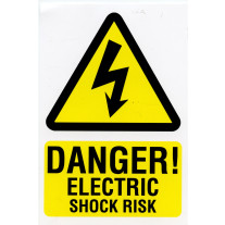 Danger Electric Shock Labels 
