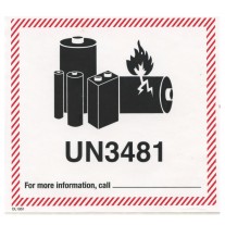 Precautionary Labels - Battery Labels UN3481 