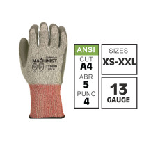 Gloves - Cordova Machinist™ Cut Level A4 Gray PU Palm