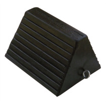 Molded Rubber Wheel Chock - Ribbed Pyramid Design