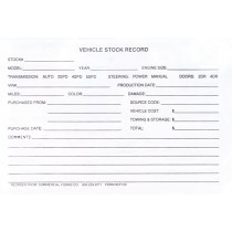 Vehicle Stock Record Pads
