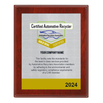 ARA CAR Gold Seal Certification Plaque