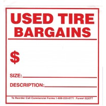 Tire Tags - Adhesive Used Tire Bargain