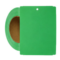 Thermal Transfer Tags Weatherproof - 4" x 5.5" Green Notched PolyMaxx Tag Stock