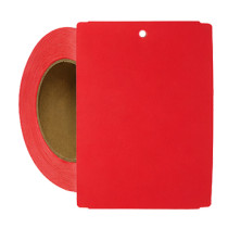 Thermal Transfer Tags Weatherproof - 4" x 5.5" Red Notched PolyMaxx Tag Stock