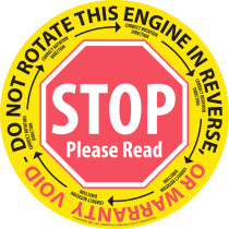 ENGINE ROTATION WARNING LABELS