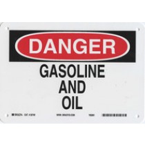 Warning Sign-DANGER GASOLINE AND OILAluminum
