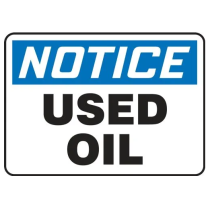 NOTICE USED OIL SIGN