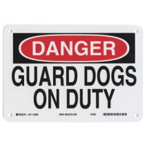 DANGER GUARD DOG ON DUTY Plastic Sign
