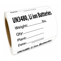 Precautionary Labels - UN3480 Li ion Battery ID Labels