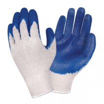 Blue Latex Coated Knit Gloves