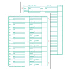 Motor Vehicle Register Left & Right