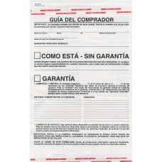 Used Car Buyers Guide Warranty Disclosure- Spanish Version
