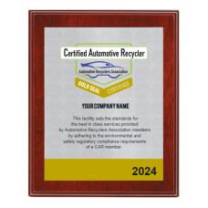 ARA CAR Gold Seal Certification Plaque
