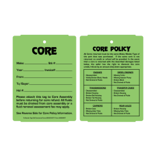 -Core Tags/Core Policy Green - Weatherproof