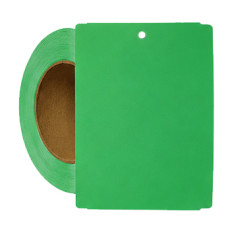 Thermal Transfer Tags Weatherproof - 4" x 5.5" Green Notched PolyMaxx Tag Stock