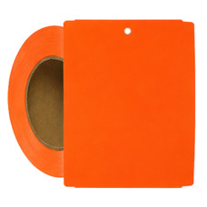 Thermal Transfer Tags Weatherproof - 4" x 5.5" Orange Notched PolyMaxx Tag Stock