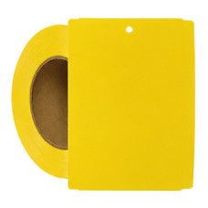Thermal Transfer Tags Weatherproof - 4" x 5.5" Yellow Notched PolyMaxx Tag Stock