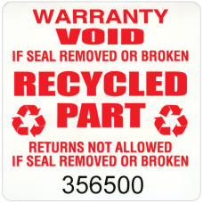 Tamper Proof Labels- CF RECYCLER SUPPLY 