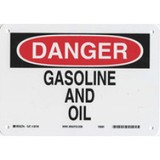 Warning Sign-DANGER GASOLINE AND OILAluminum