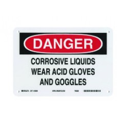 Warning Sign-DANGER CORROSIVE LIQUIDSPlastic