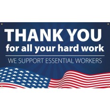 Thank You Essential Worker Patriotic Banner
