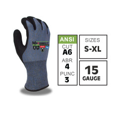 Gloves - Cordova Machinist ICE™ Cut Level A6 BLACK SANDY NITRILE Palm