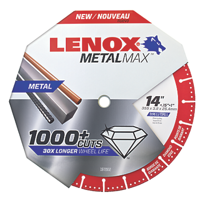 LENOX METALMAX™ 14" x .050 1" Arbor, Cut-Off Wheel-Gas Saw - CF
