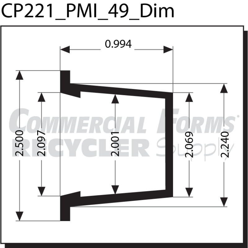TAPERED PLUG PMI 49 DIMENSIONS