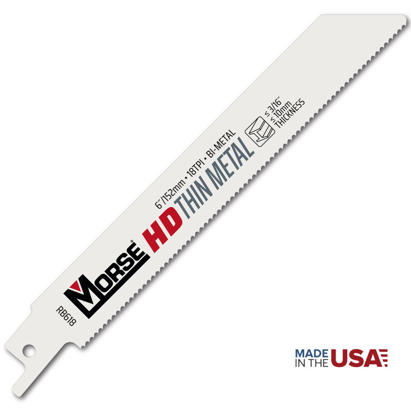 6" x 3/4" x .035 18 TPI MK MORSE RB618 Reciprocating Master Cobalt Saw Blade