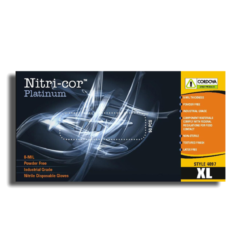 Nitri-Cor Nitrile Disposable Gloves 8 MIl 