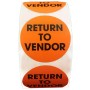 Label - 2" Circle Return To Vendor Labels FL. Red 500 per Roll