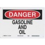 Warning Sign-DANGER GASOLINE AND OIL Aluminum