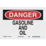 Warning Sign-DANGER GASOLINE AND OIL Aluminum