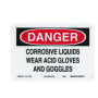 Warning Sign-DANGER CORROSIVE LIQUIDS Plastic