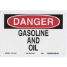 Warning Sign-DANGER GASOLINE AND OIL<br>Aluminum