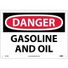 warning Sign-DANGER GASOLINE AND OIL Plastic