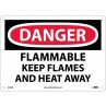 Warning Sign-DANGER FLAMMABLE<br>Plastic